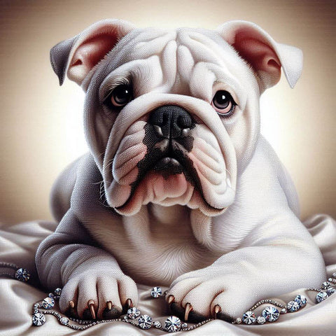 Image of DIY Diamond Painting of an Adorable Bulldog Resting