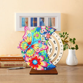 Diamond Painting Rotating Calendar with Wooden Base