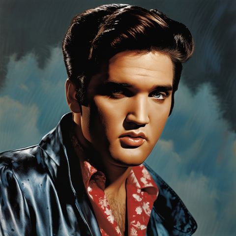 Image of Vivid diamond painting portrait captures the essence of Elvis Presley.