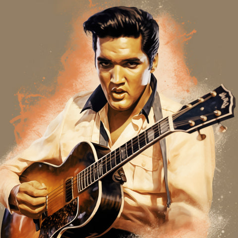 Image of DIY diamond art kit: Elvis Presley with his guitar.