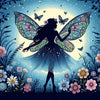 fairy silhouette diamond painting starry night flowers