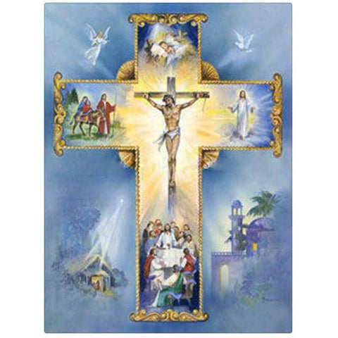 Image of Diamond painting depicting the crucifixion of Jesus Christ on the cross.