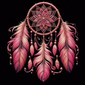 Diamond painting of feathered dreamcatcher