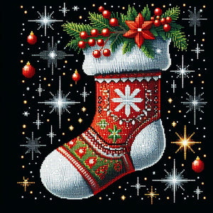 festive Christmas stocking diamond art