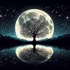 full moon tree lake night sky diamond painting