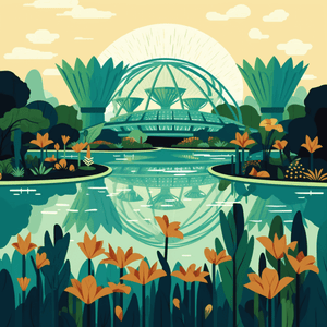 Diamond painting of the Gardens by the Bay in Singapore.