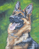 Diamond painting of a majestic German Shepherd dog.