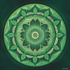 Diamond painting of a green mandala