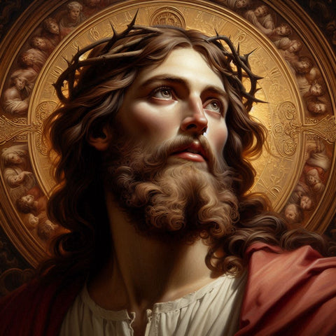 Image of Diamond painting of a portrait of Jesus Christ.