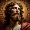 Diamond painting of a portrait of Jesus Christ.