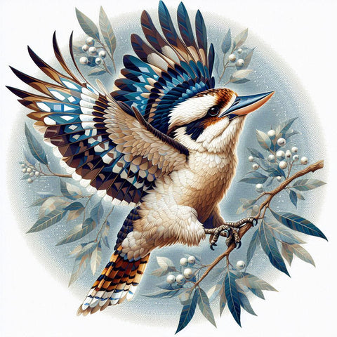 Image of kookaburra diamond painting bird art australian wildlife