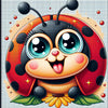 Playful ladybug with a funny face diamond painting.