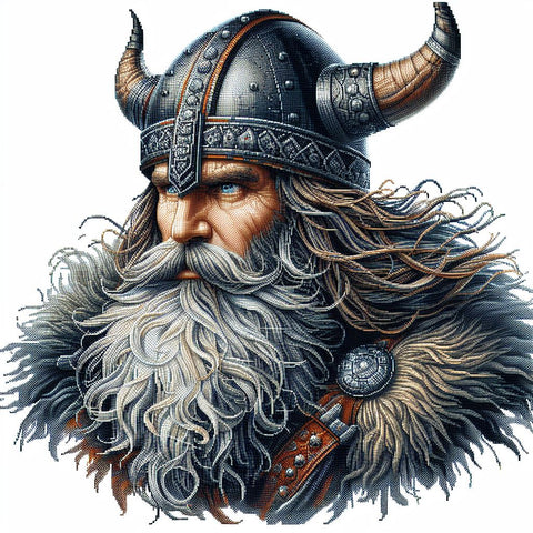 Image of Close-up of a fierce Viking warrior, diamond art