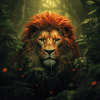 Diamond Painting of Lion in Jungle