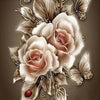 Diamond painting of roses with a vibrant inner glow and soft, luminous accents.