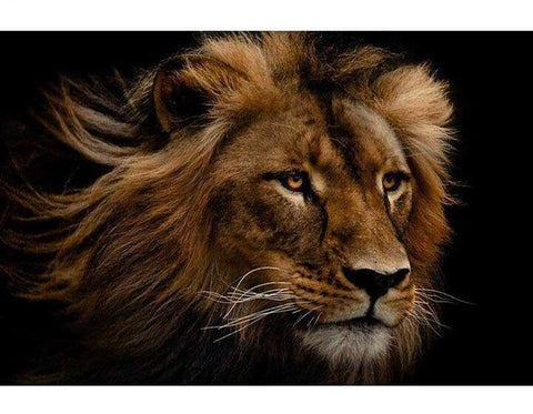 Image of Diamond Painting of a Majestic Lion with a Powerful Stance