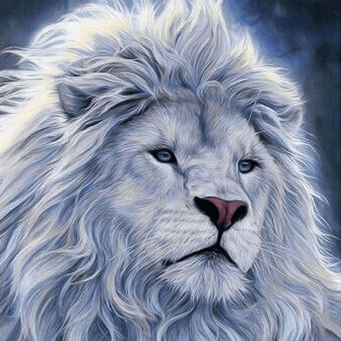 Image of Diamond Painting of a Majestic White Lion