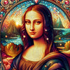 Diamond painting of a classic Renaissance portrait, Mona Lisa