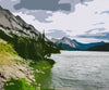 Diamond Painting of a Mountain Lake Landscape with Cloudy Sky