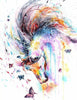 Diamond painting of a horse painted in soft pastel colors.