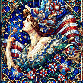 Patriotic Lady Diamond Painting