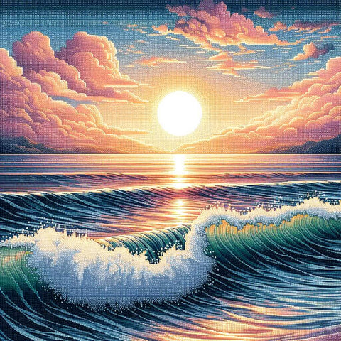 Image of Calm ocean sunset diamond painting