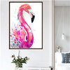 Diamond Painting of a Pink Flamingo with Water Splashes