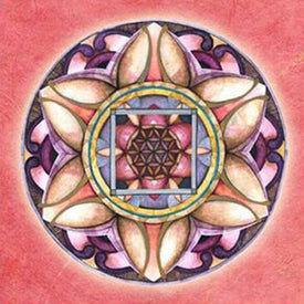 Diamond painting mandala with flower in center