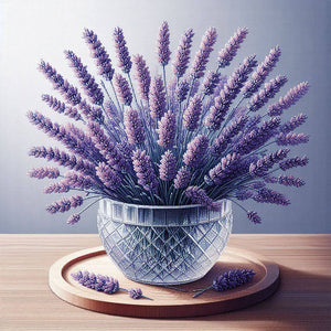 purple lavender flowers crystal vase diamond painting