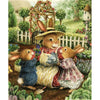 Rabbit Family Enjoying Tea in a Garden diamond painting