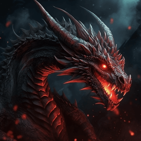 Image of Diamond Painting of Red-Eyed Dragon