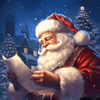 Diamond Painting of Santa Claus Checking His List