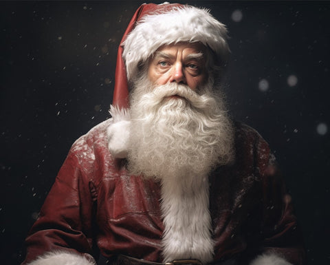 Image of Diamond Painting of Santa Claus Looking Directly at the Viewer