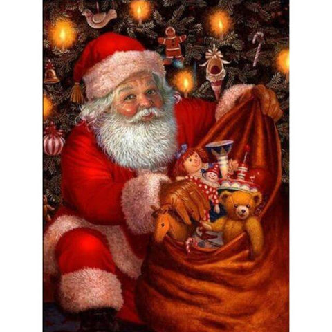 Image of Diamond Painting of Santa Claus with a Sack of Christmas Gifts