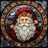 Stained Glass Diamond Painting of Santa Claus