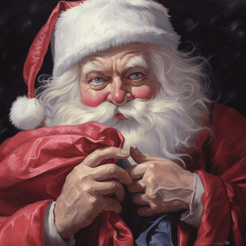 Image of Diamond Painting of Santa Claus Holding a stash