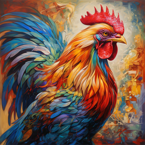 Image of Diamond Painting of a Colorful Sarimanok, a Mythical Filipino Bird