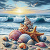 Diamond Painting of Collection of Seashells on the Seashore