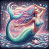 Diamond Painting: Magical Mermaid with Flowing Hair and Sparkling Scales