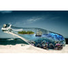 Diamond Painting of a Ship in a Bottle with Ocean Waves and Coral Reef