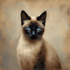 Diamond Painting of a Siamese Cat with Striking Blue Eyes