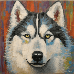 Diamond Painting of a Siberian Husky Portrait with Expressive Eyes