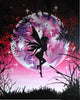 Diamond painting of a graceful fairy silhouette.