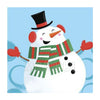 Diamond Painting of a Cheerful Snowman Singing with a Scarf and Hat