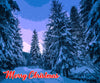 Diamond Painting of Snow-Covered Pine Trees with a 'Merry Christmas' Greeting