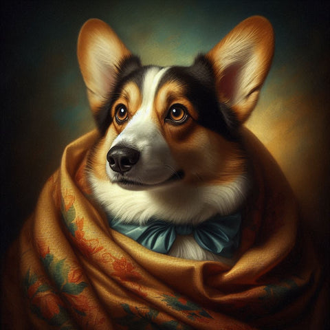 Image of Diamond painting of an adorable Cardigan Welsh Corgi