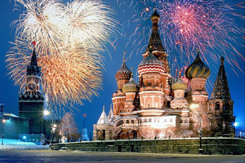 Image of Diamond Painting of St. Basil's Cathedral in Red Square, Moscow