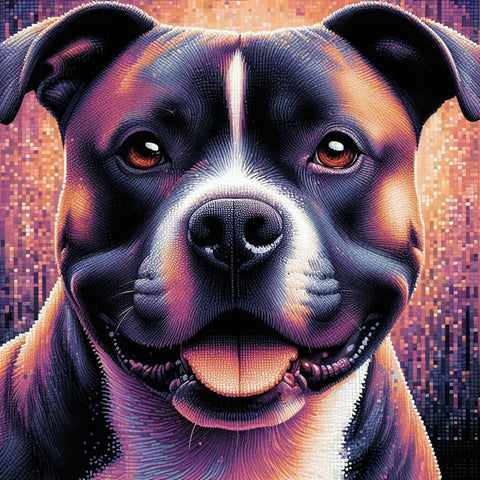 Image of Staffordshire Bull Terrier diamond painting.