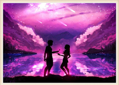 Image of Romantic Night Sky Landscape diamond painting