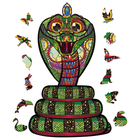 Image of Striking Cobra Wooden Jigsaw Puzzle